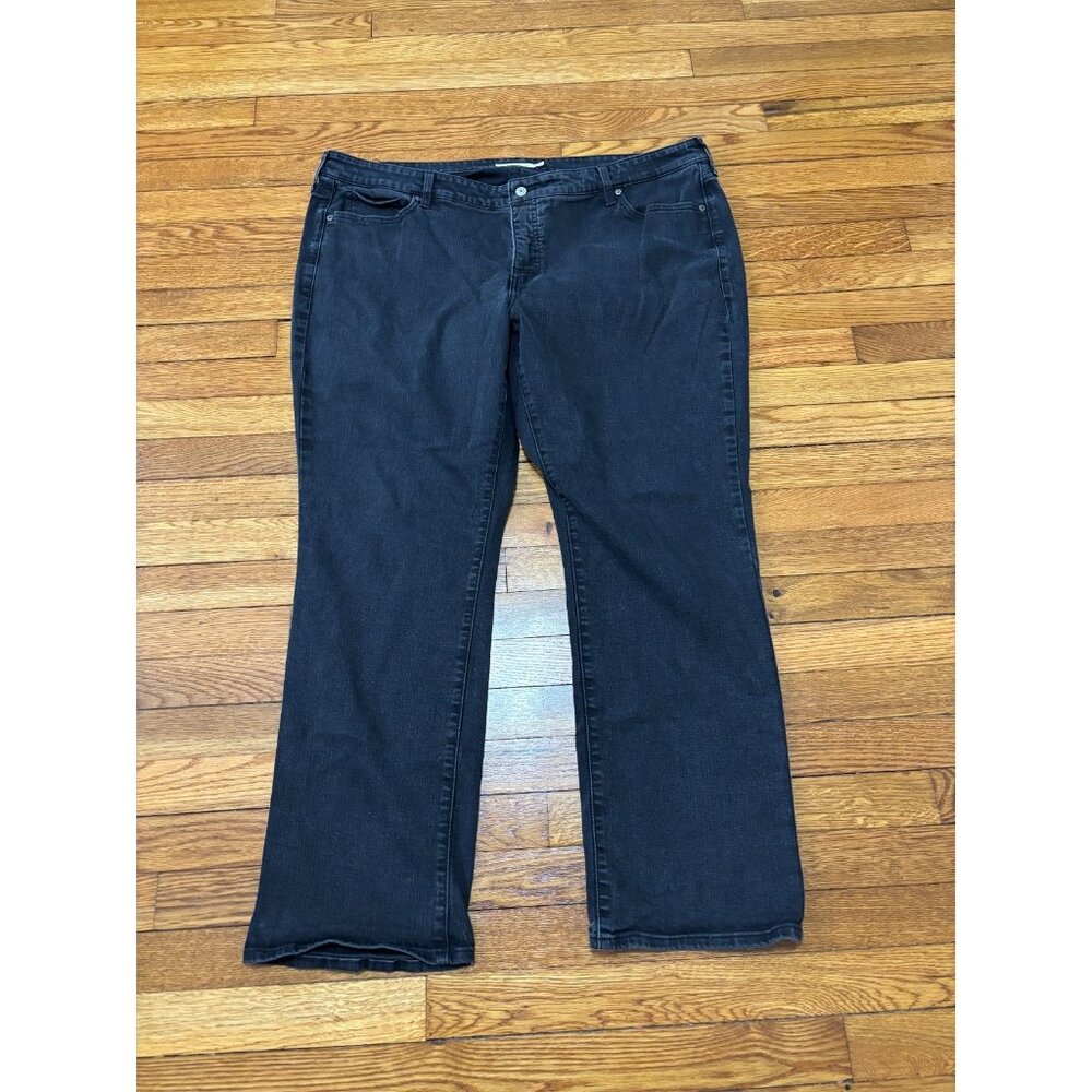 Levi's Womens 414 Classic Straight Jeans Plus Size 24W Faded Black Stretch Denim